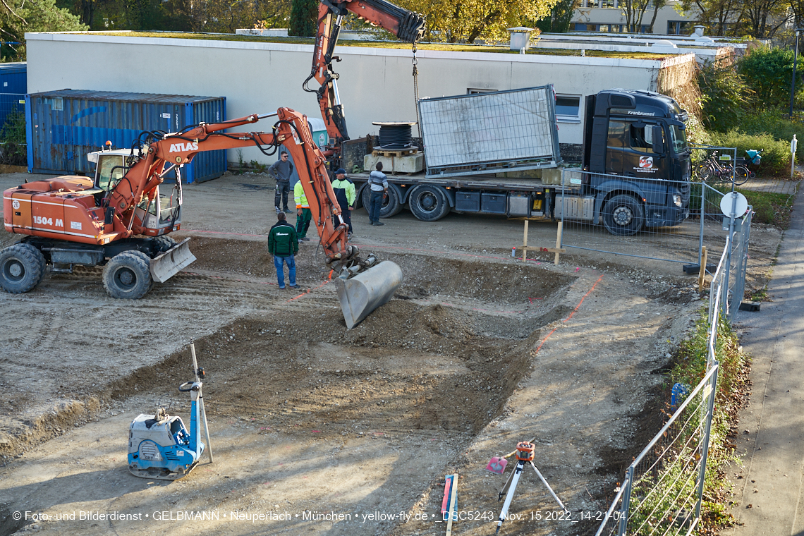 15.11.2022 - Baustelle an der Quiddestraße Haus für Kinder in Neuperlach